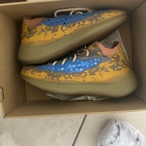 Yeezy Kids' Yellow and Blue Sneakers